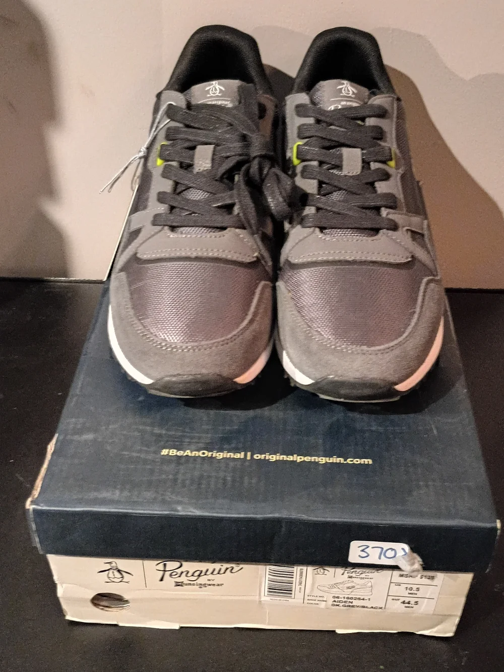 Original Penguin Men's Gray Athletic Sneakers with Neon Accent